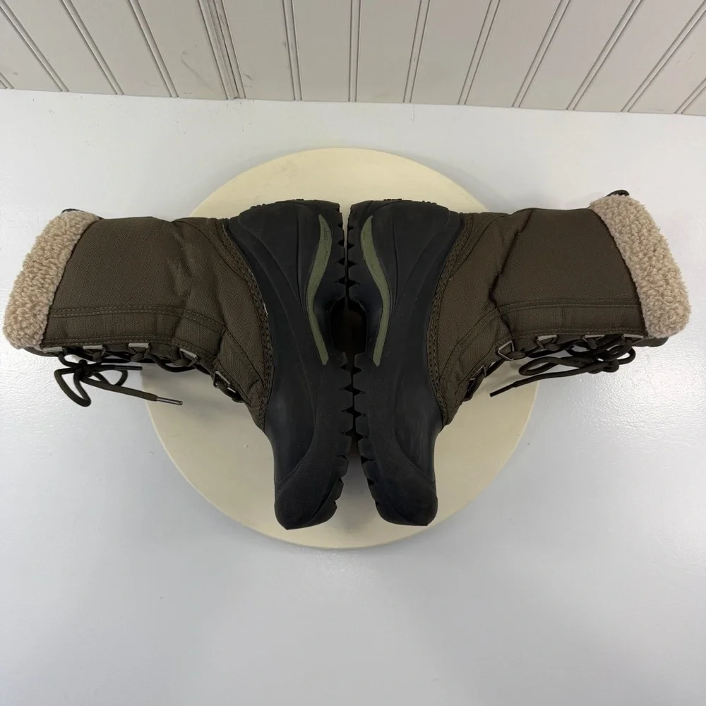 Sorel Women's Cumberland Olive Green‎ and Black Snow Boots w/Shearling Cuff Sz 6
